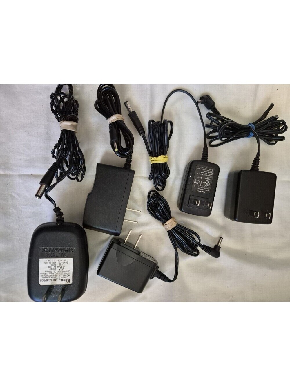 Lot AC/DC Power Adapters 12V Black 2.5mm Male Barrel Plug 1-4ft Universal